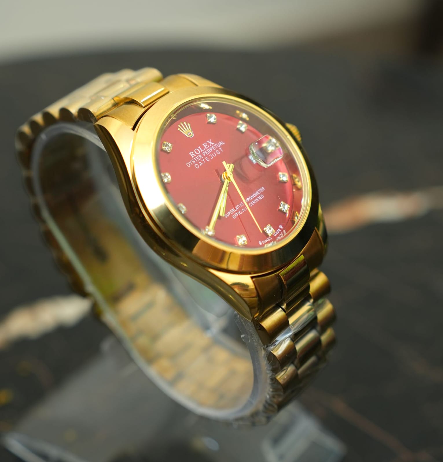 Rolex (RLX) - Datejust Gold with Red Dial