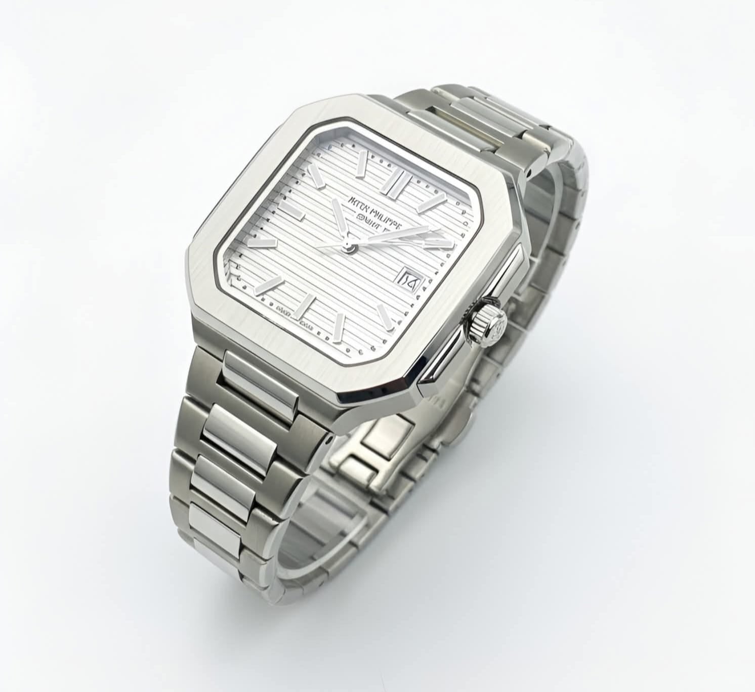 Patek Philippe  - Cubitus silver with white dial