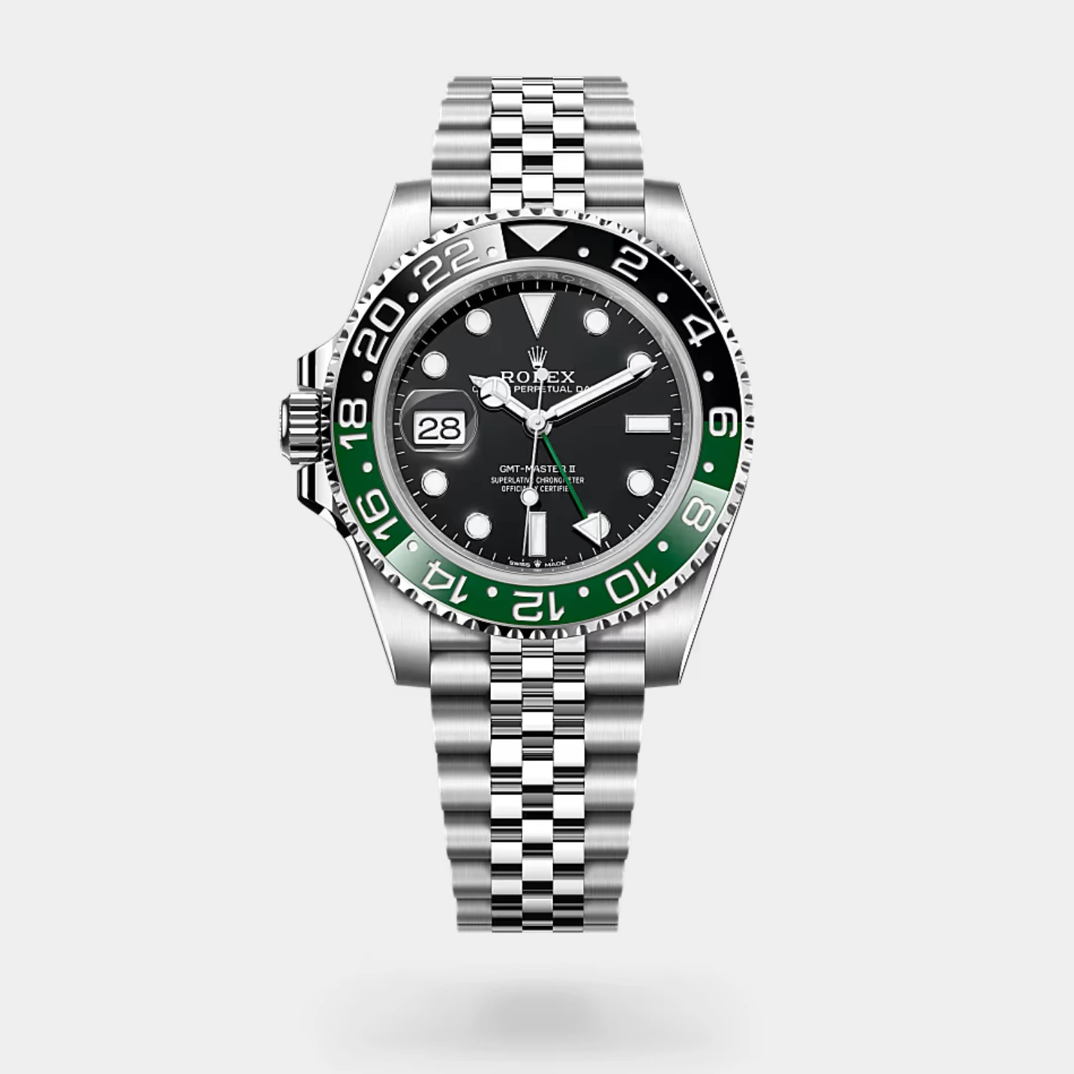 YW - GMT Master | Silver with Green Black Dial